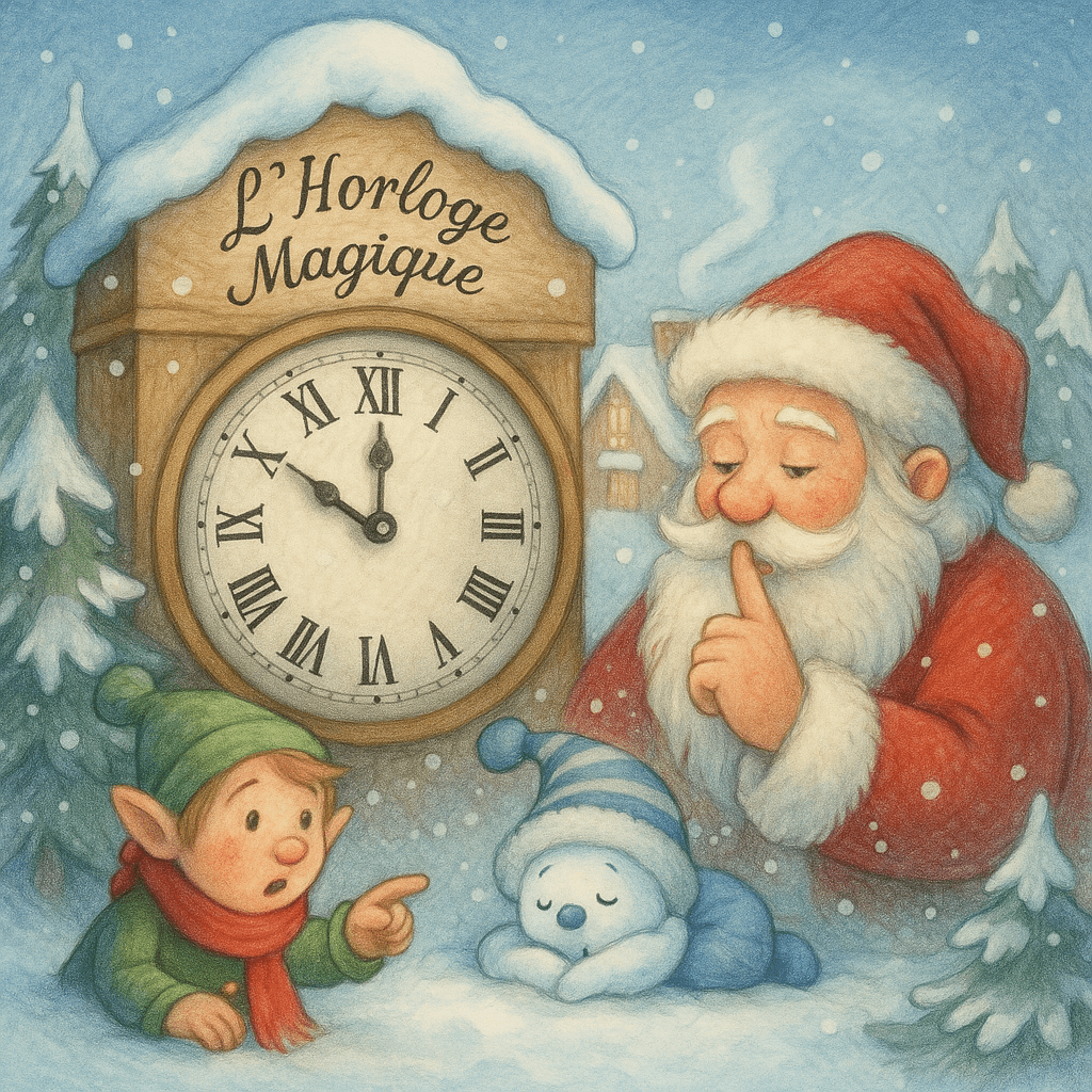 L'Horloge Magique du Village Enneigé